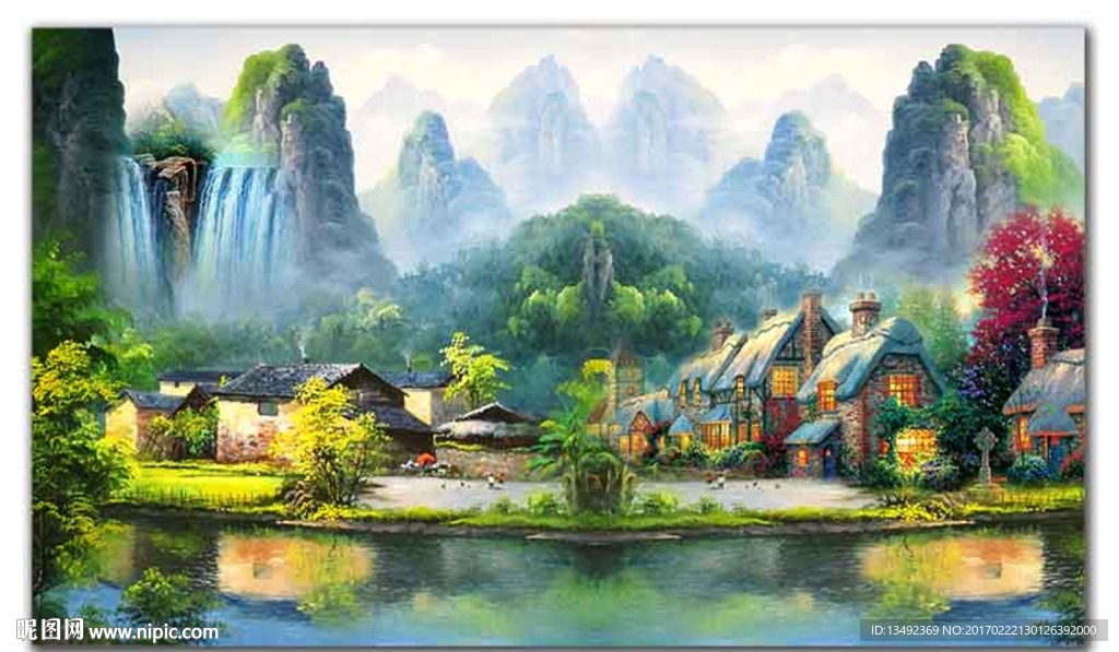 山水风景油画
