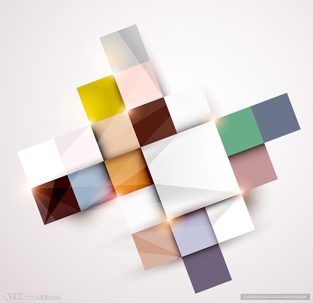 彩色几何现代立体色块矢量设计