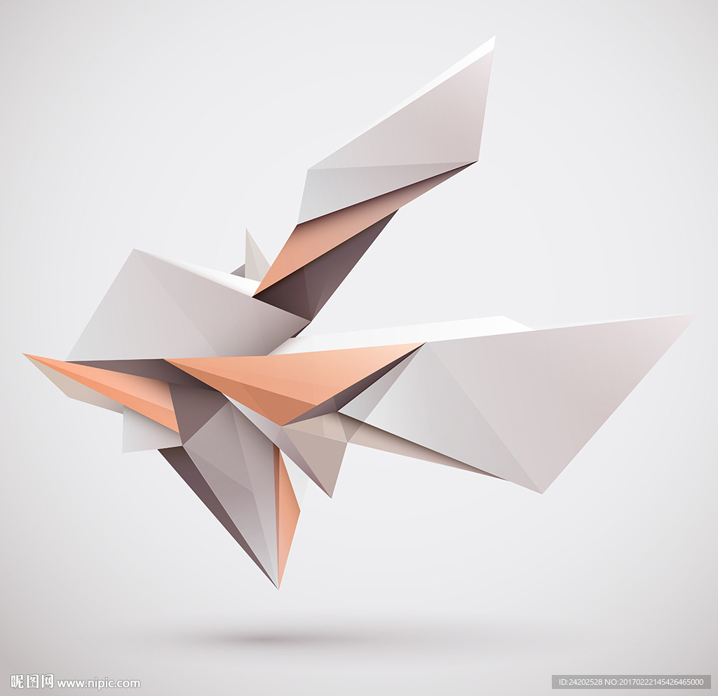 3D几何不规则立体矢量素材
