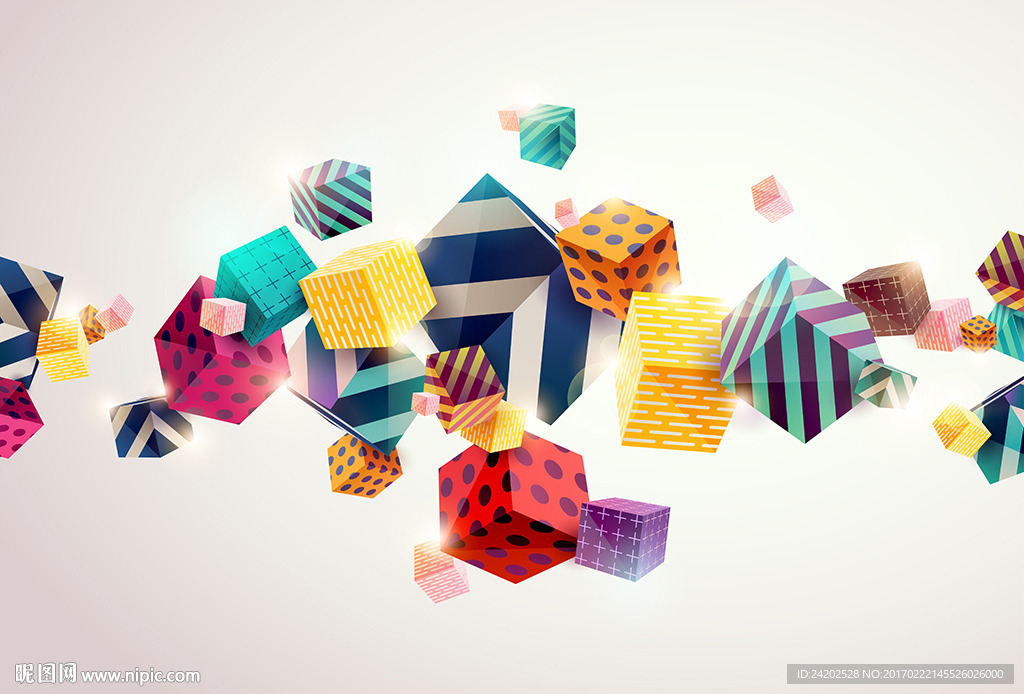 焕彩3D几何EPS矢量背景