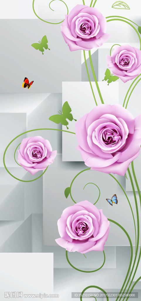 3D玫瑰花