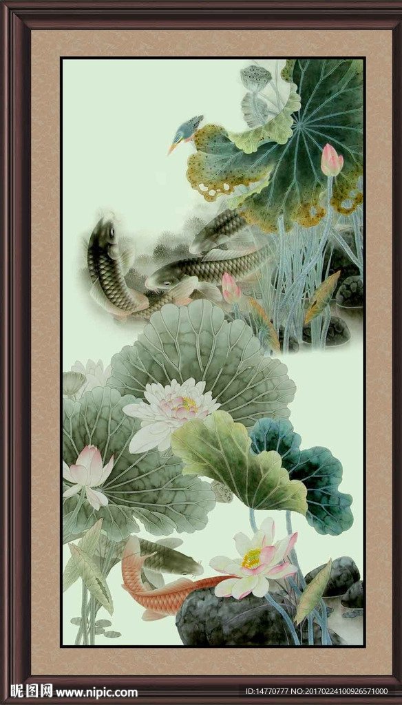 荷花鲤鱼图