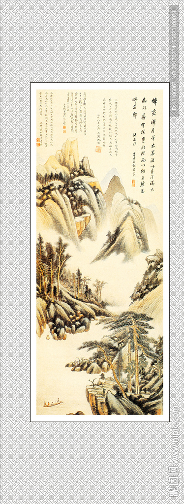 竖幅山水画