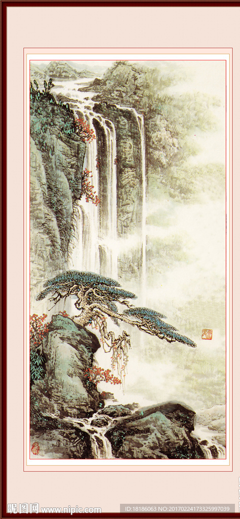 竖幅山水画
