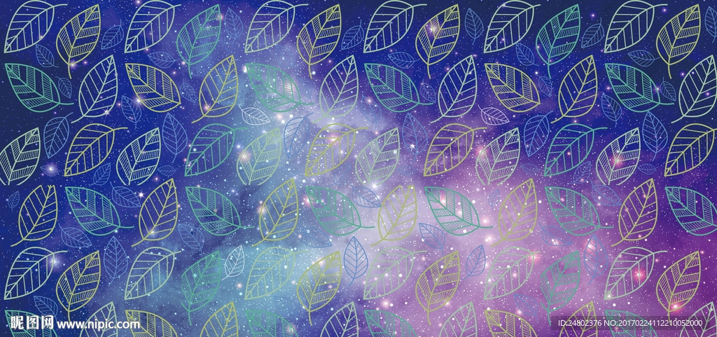 夜空森系婚礼 树叶星空艺术树叶