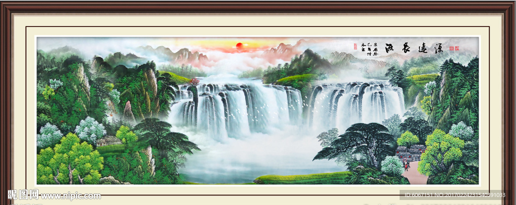 聚宝盆山水画