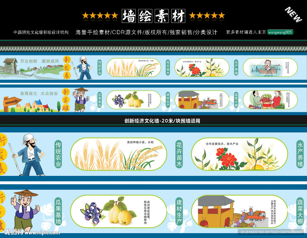 新农村经济发展文化墙设计