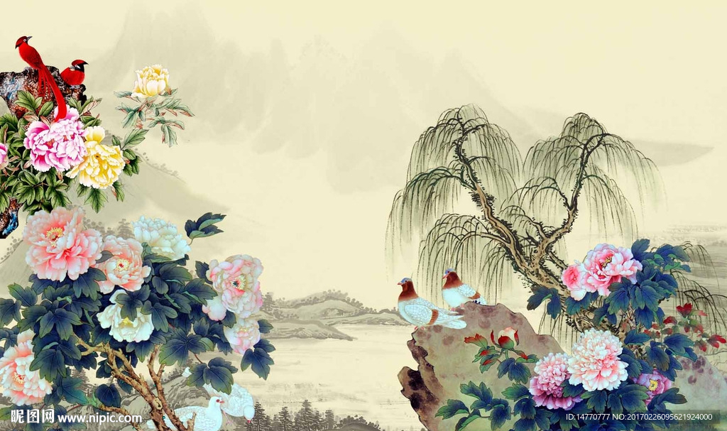 国画牡丹