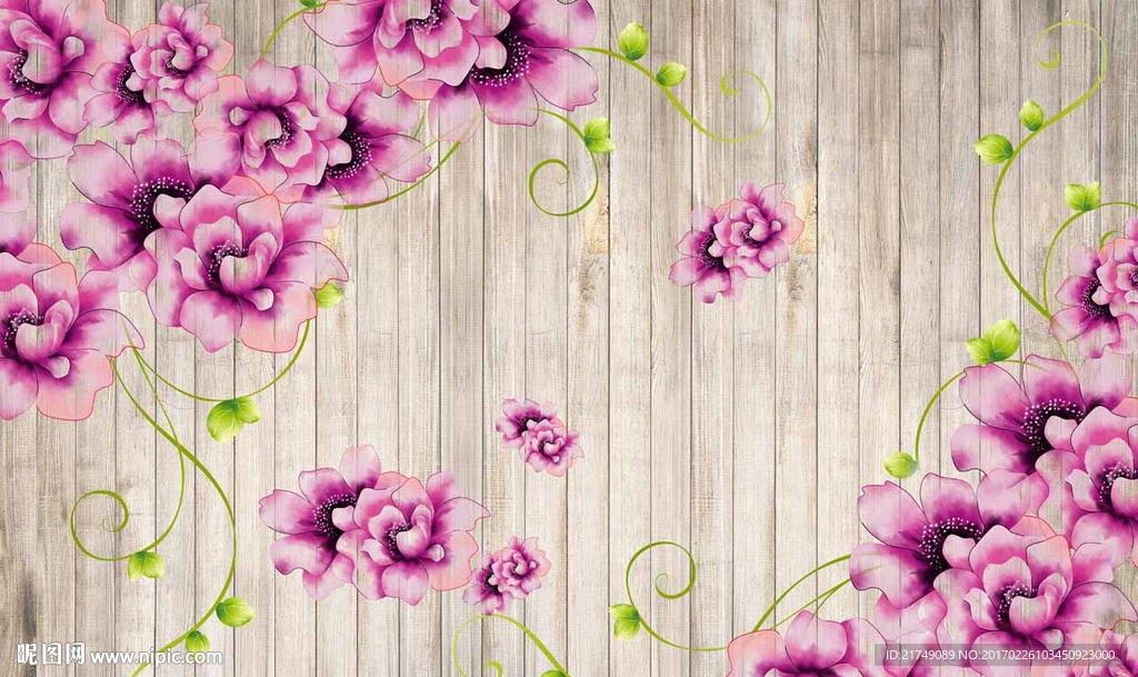 手绘美式复古背景墙