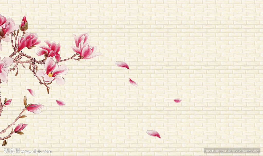 飘花兰花简约墙纸背景墙