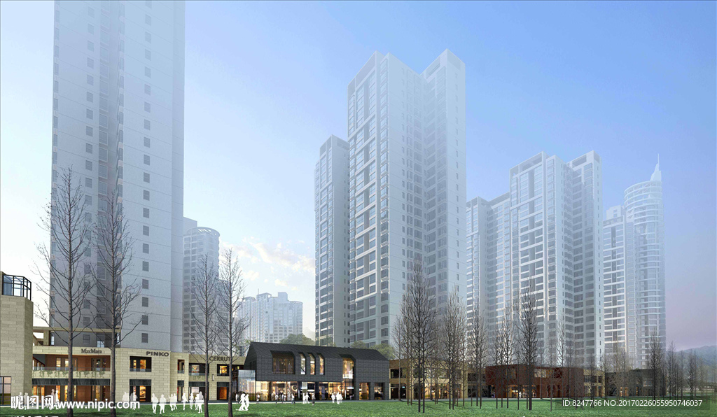 时尚购物街建筑效果图