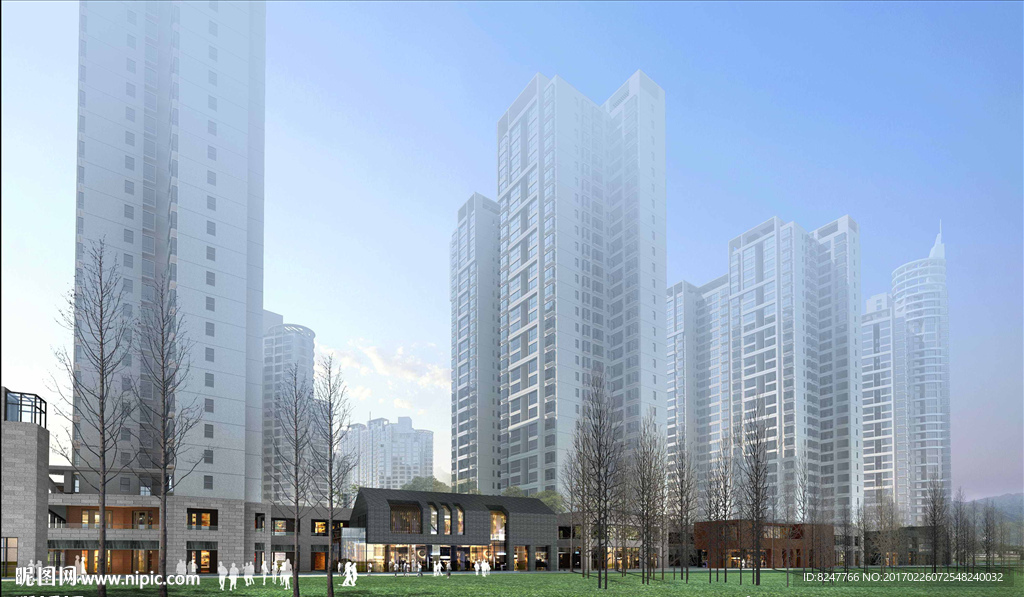 时尚购物街建筑效果图