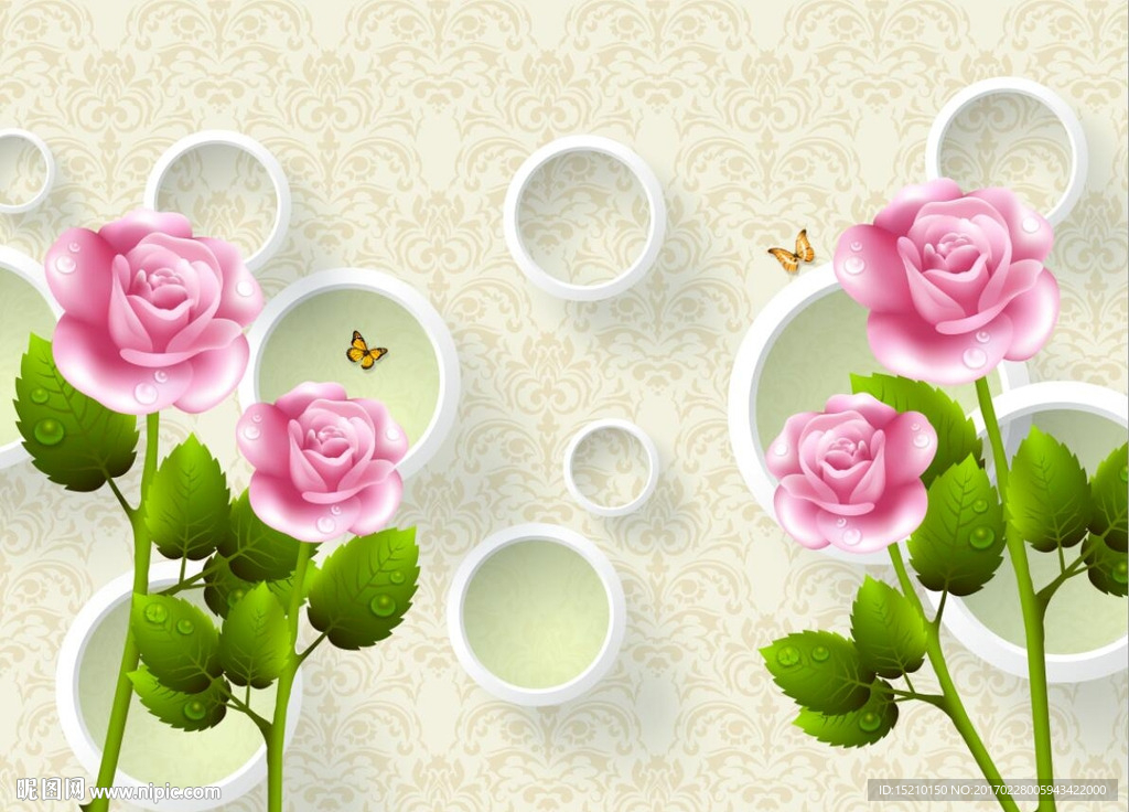 3D玫瑰花