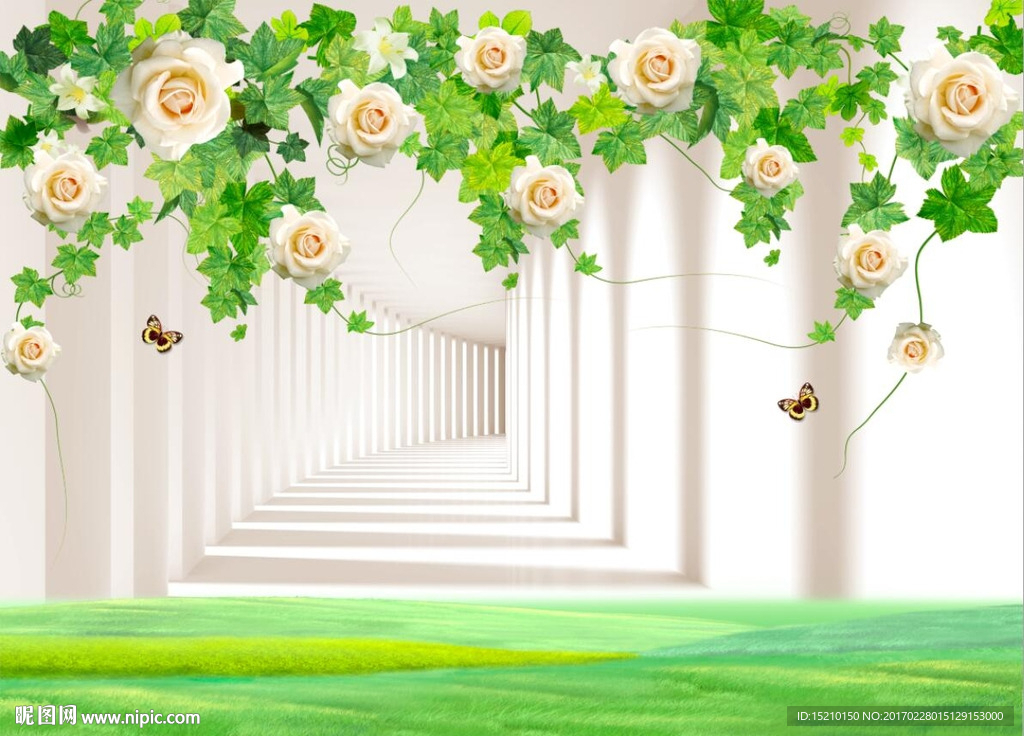 3D空间玫瑰花
