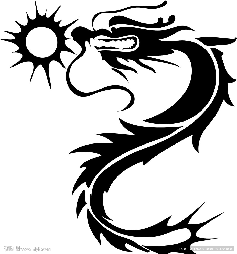 龙戏珠矢量图