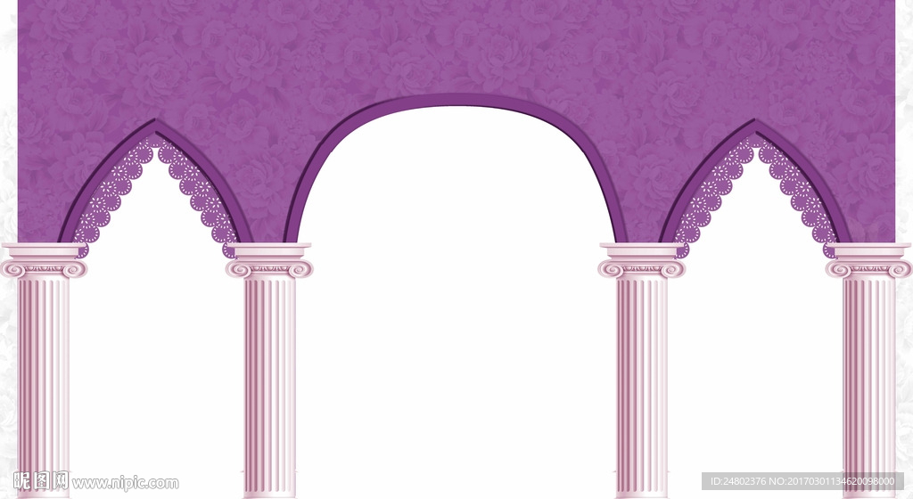 紫色 欧式建筑婚礼矢量素材