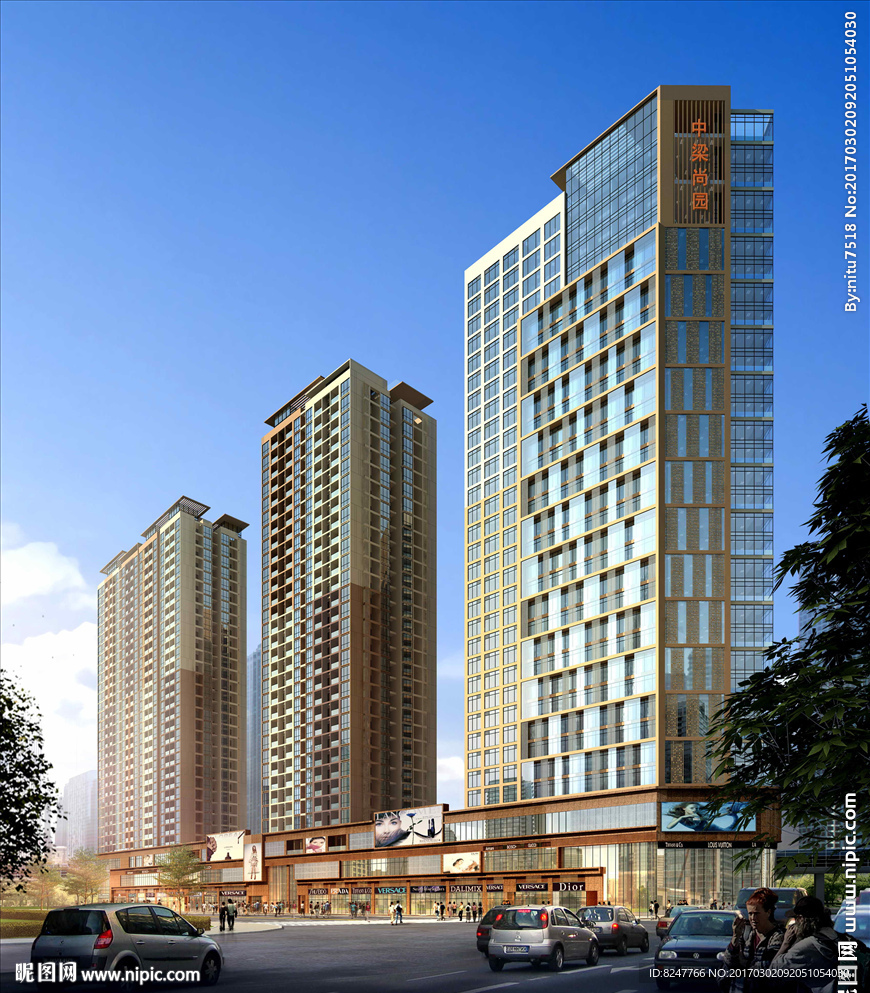 商业住宅建筑效果图