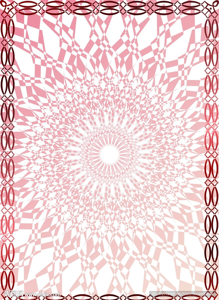 柔红花边 证书底纹