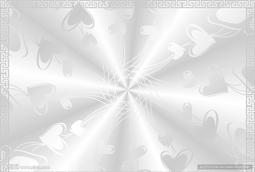 灰银心形 特约证书纹