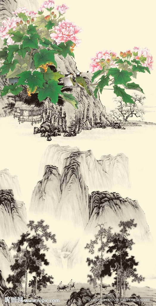 水墨国画花鸟
