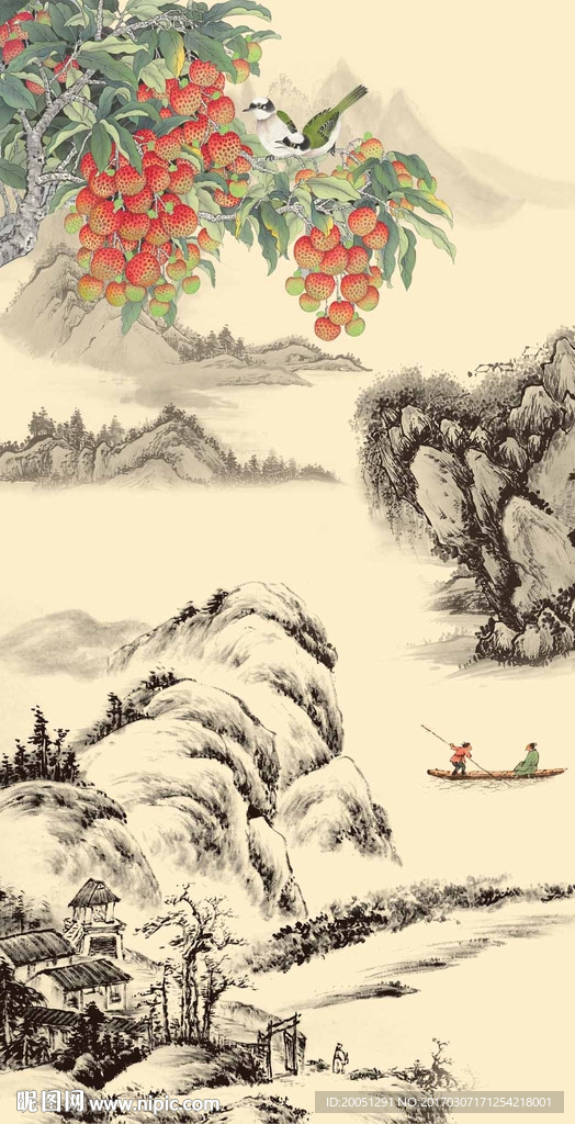 国画花鸟 硕果累累