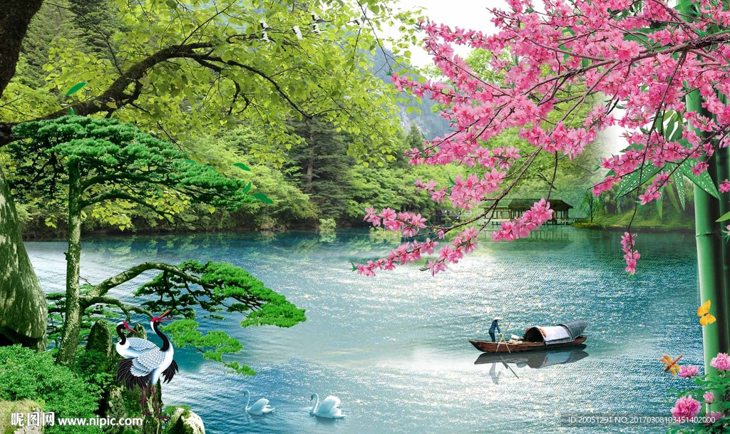 风景画背景墙