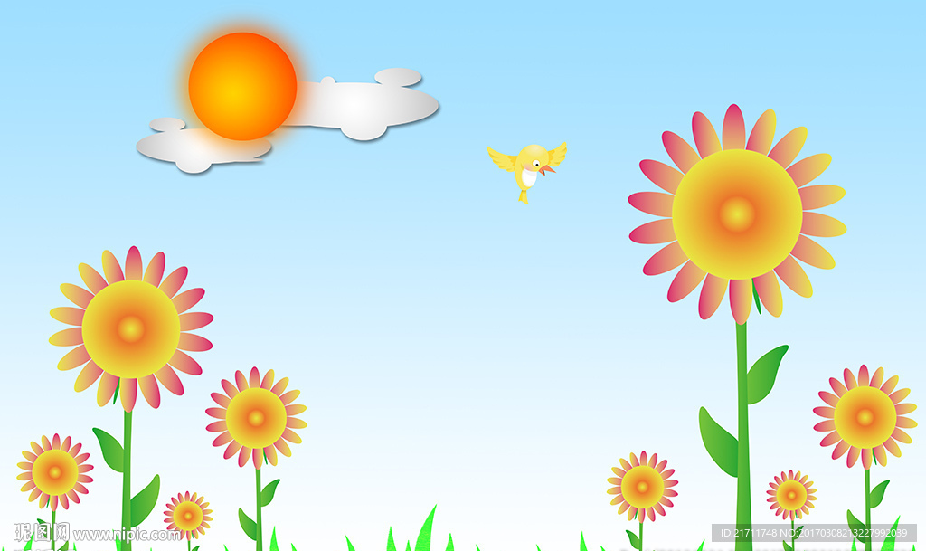 儿童房蒲公英背景墙