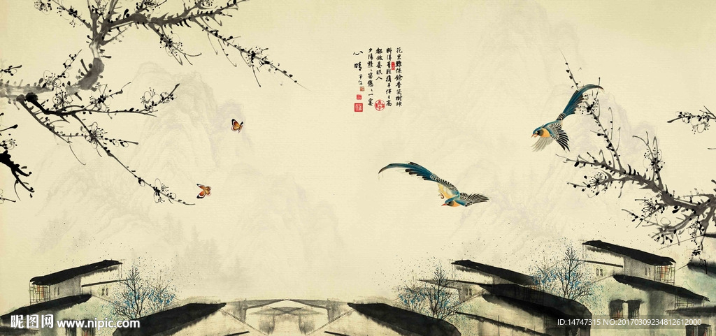 国画梅花