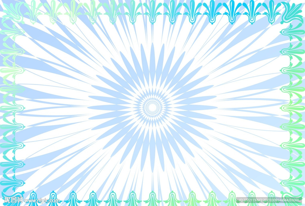 冰蓝雪灵 证书底纹