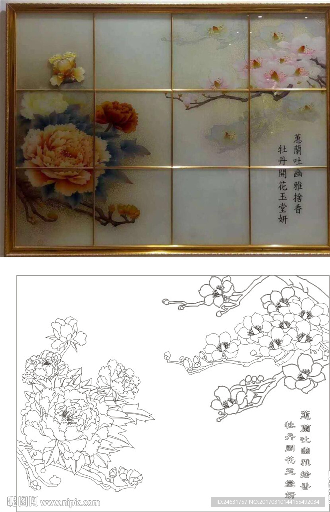 牡丹玉兰双线