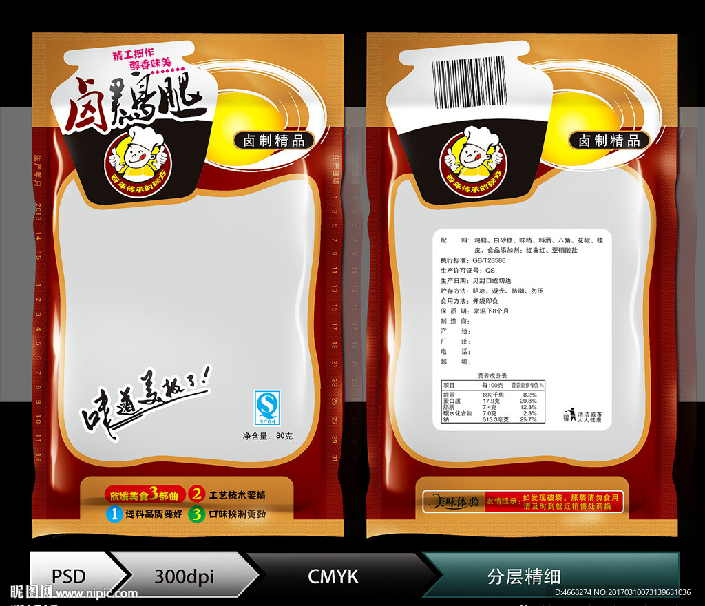 卤鸡腿(展开图)