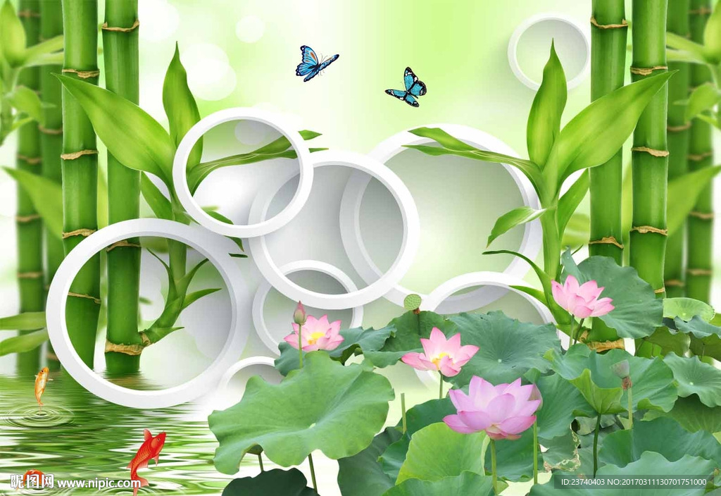 荷花背景墙