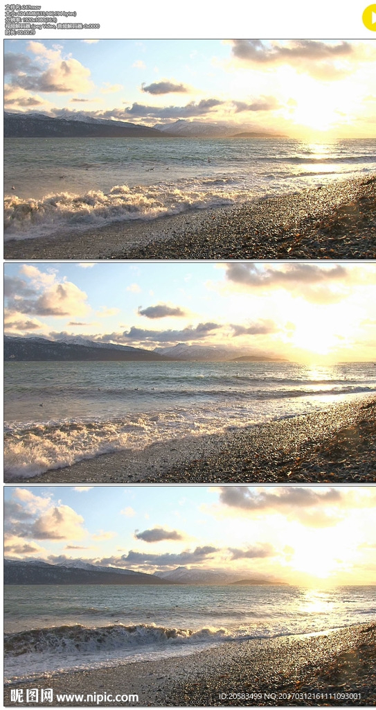 沙滩上的阳光和浪花