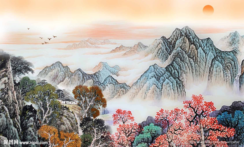 国画背景墙