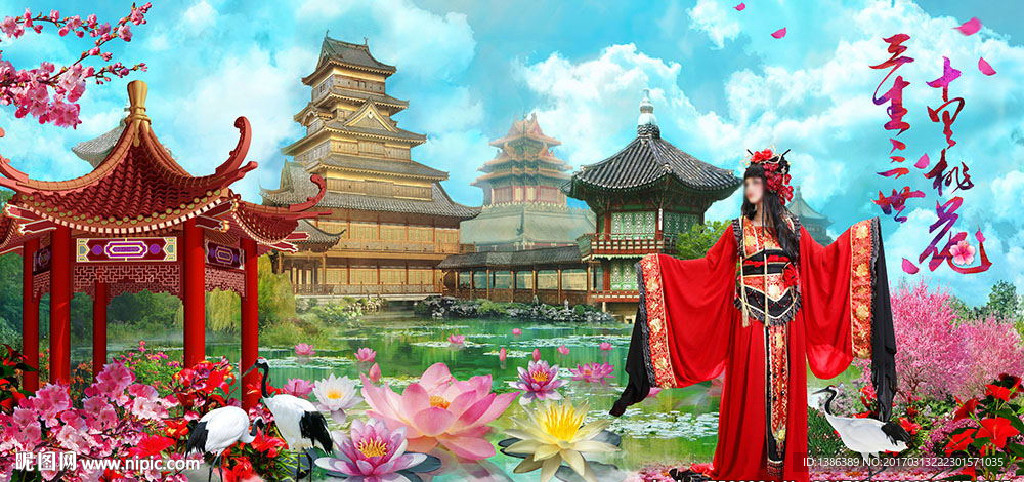 三生三世十里桃花唯美写真背景