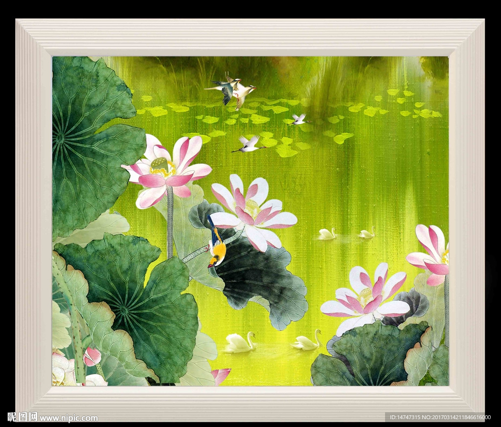 荷花装饰画
