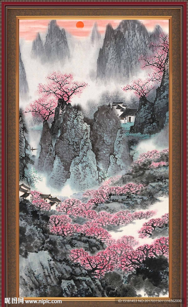 竖幅国画