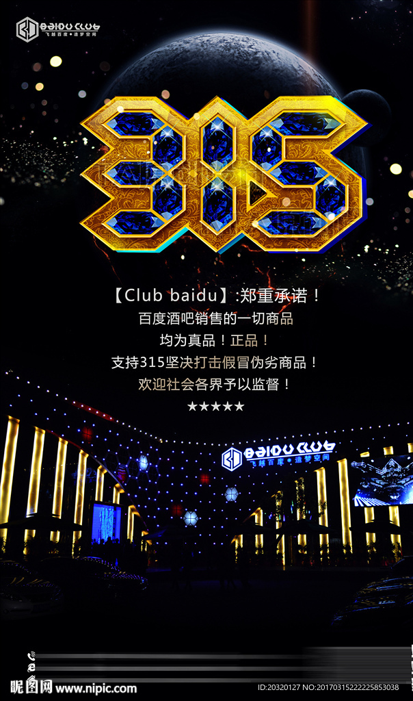 315晚会酒吧派对海报