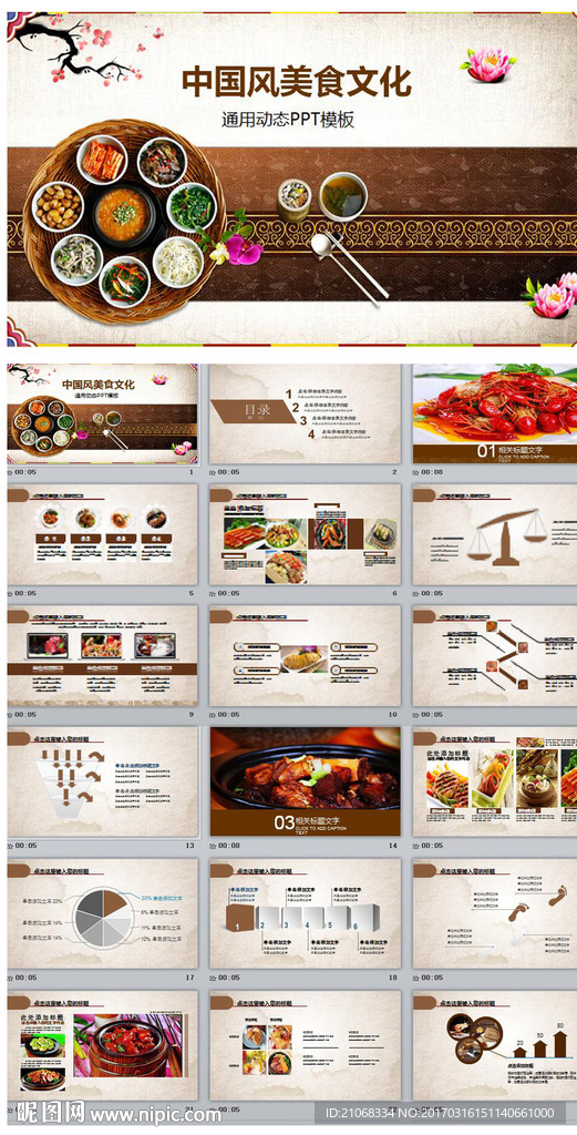 中国风古典饮食文化餐饮ppt