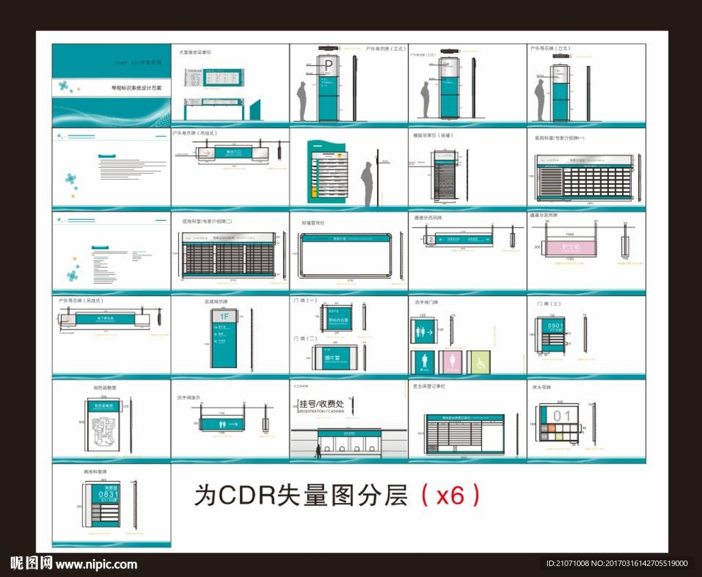 医院导视牌 中医院导视