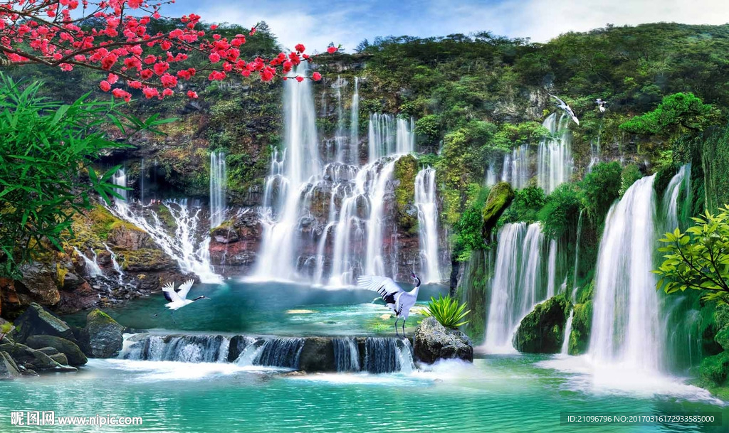 山水风景电视背景墙