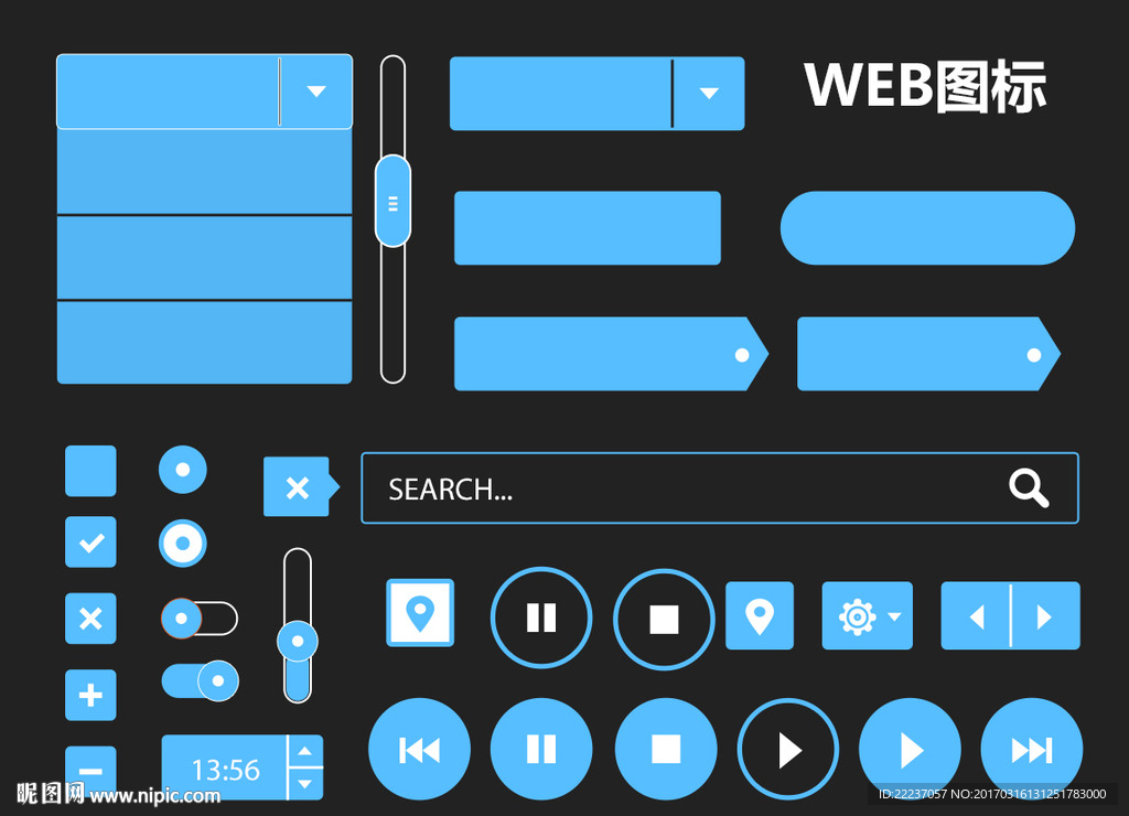 按钮标志标识web按钮图标