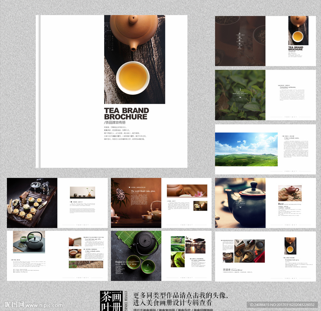 现代茶文化企业宣传画册封面设计