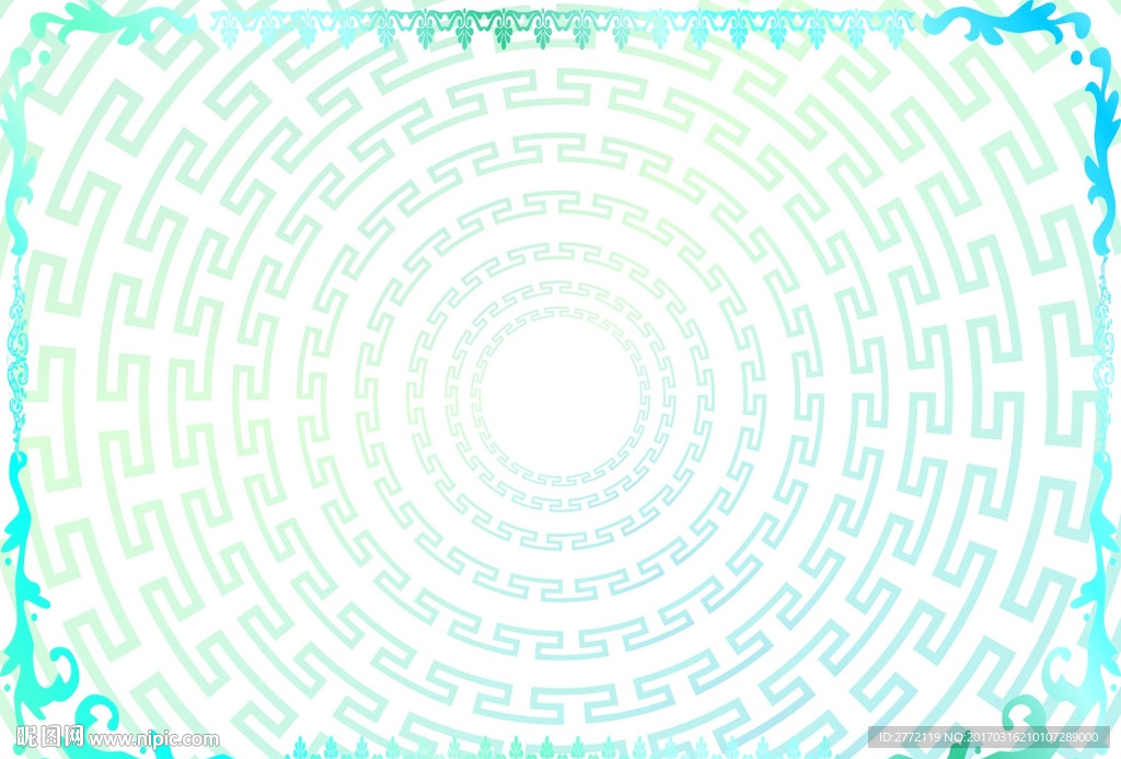 瓦蓝精致 商业证书纹