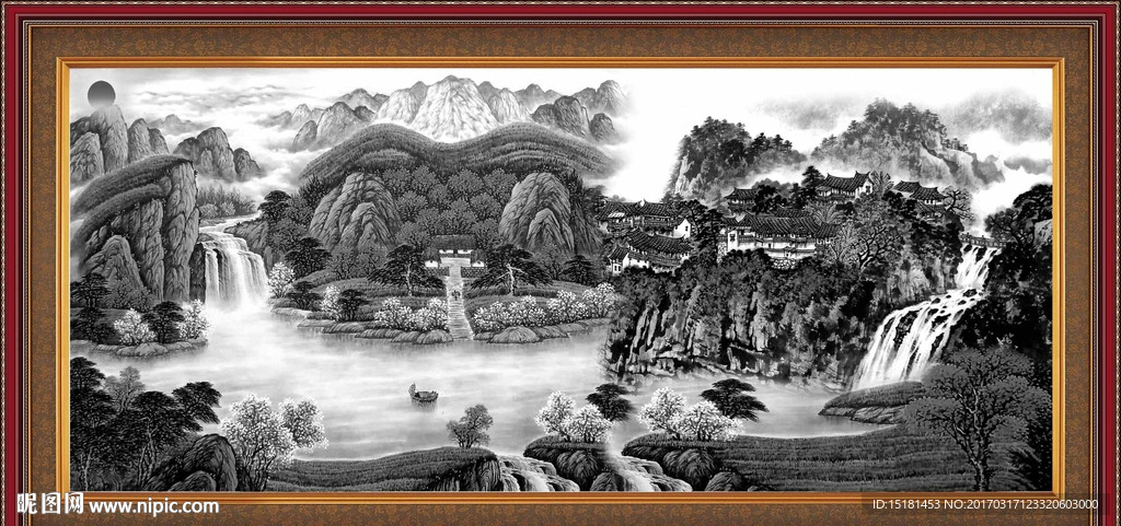 水墨山水画