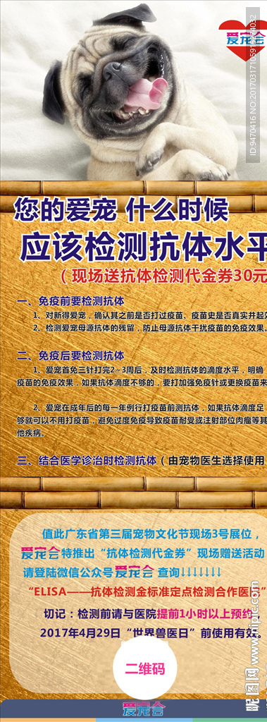 宠物抗体检测宣传易拉宝X展架