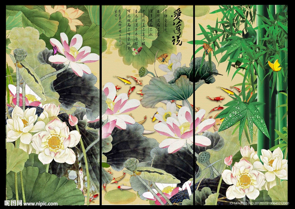 国画荷花