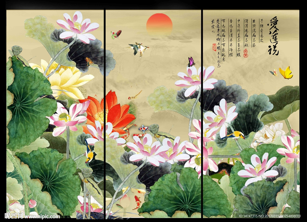 国画荷花