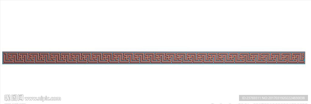 长板万字回纹边框精雕浮雕灰度