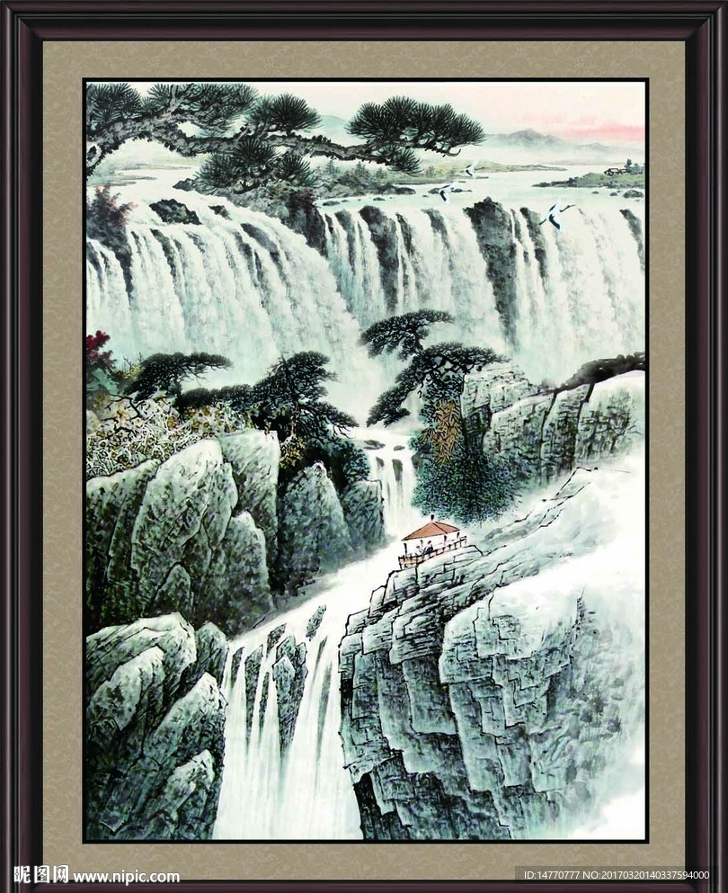 国画瀑布